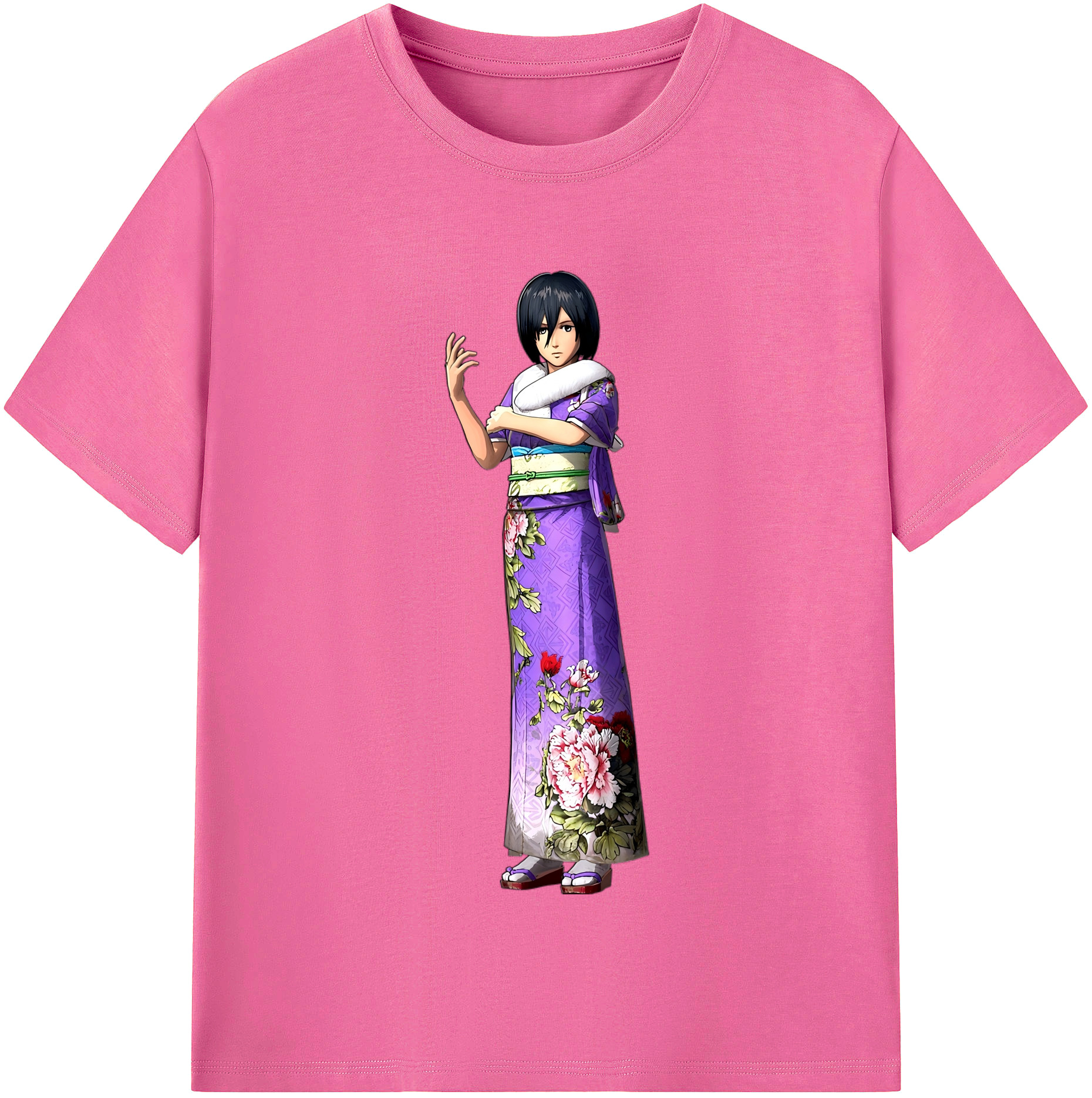 （画像用） 進撃の巨人 ミカサ·アッカーマン Attack on Titan Mikasa Ackerman レディースカジュアルプリントTシャツ（綿100％）